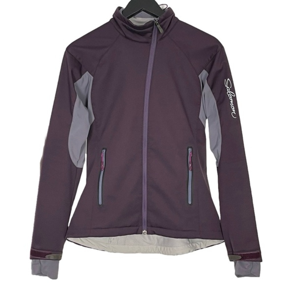 Salomon Women's Purple and Light Gray Full-Zip Softshell Jacket